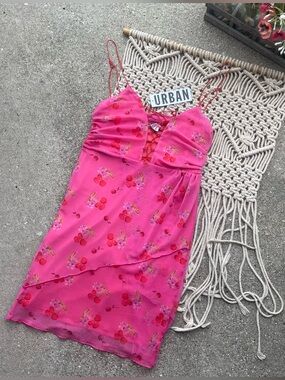 NWT Urban Outfitters Cherry Print Mini Dress Size Small